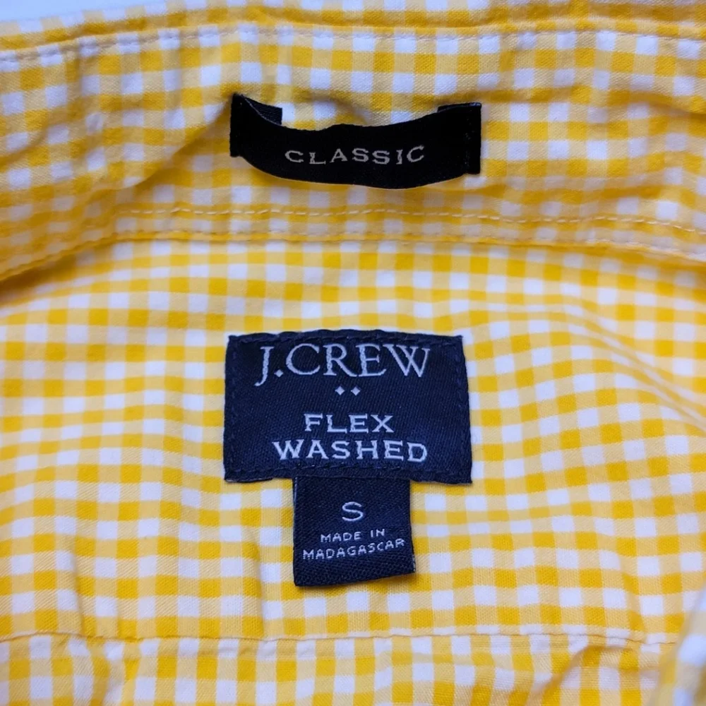 J. Crew Yellow Gingham Long Sleeve Button-Down Shirt S